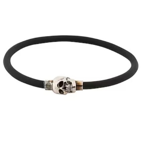 Alexander McQueen Rubber Skull Bracelet Black - Picture 3 of 8